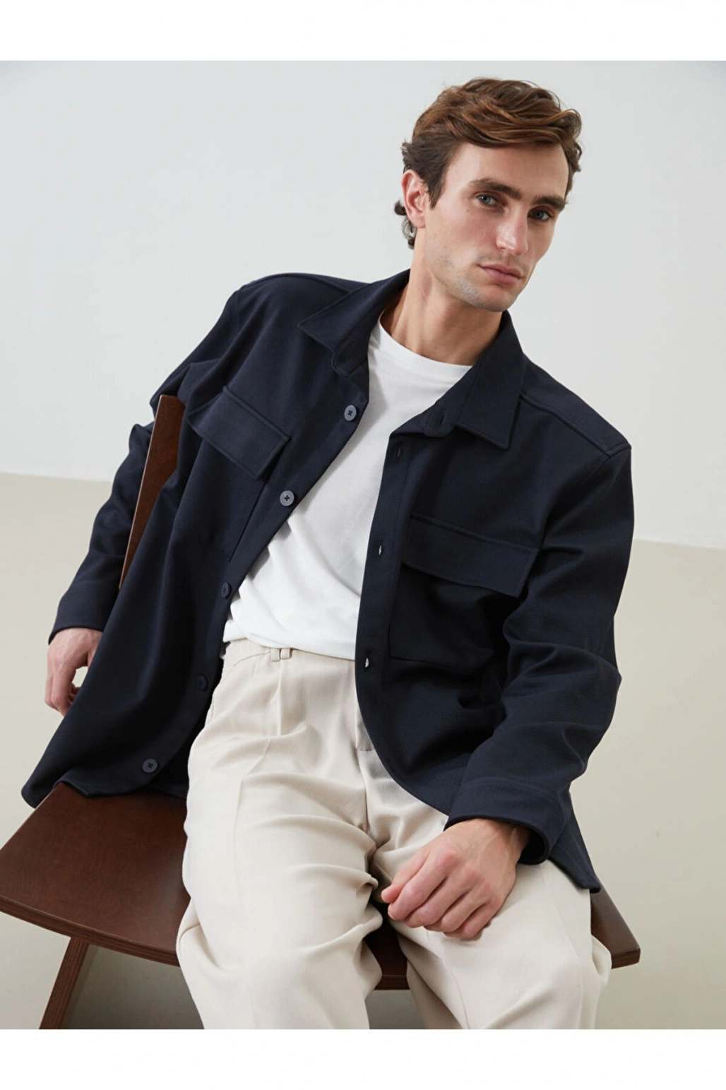 LCW Vision Regular Fit Uzun Kollu Erkek Gömlek Ceket