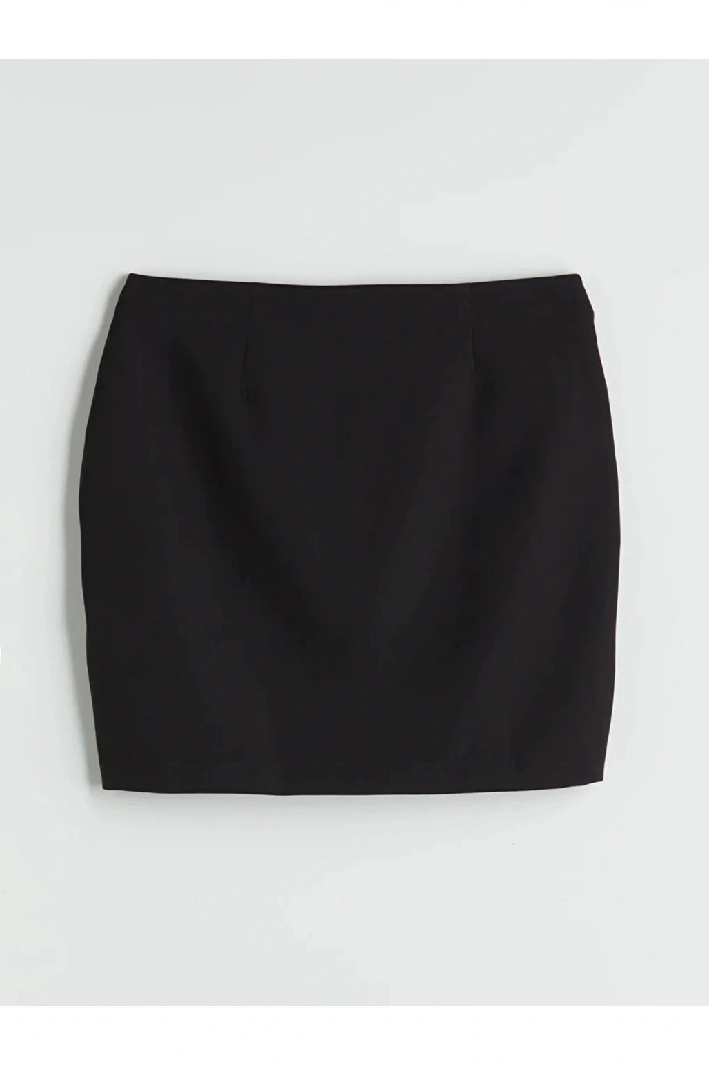 LCW Vision Siyah Beli Lastikli Düğmeli Mini Etek