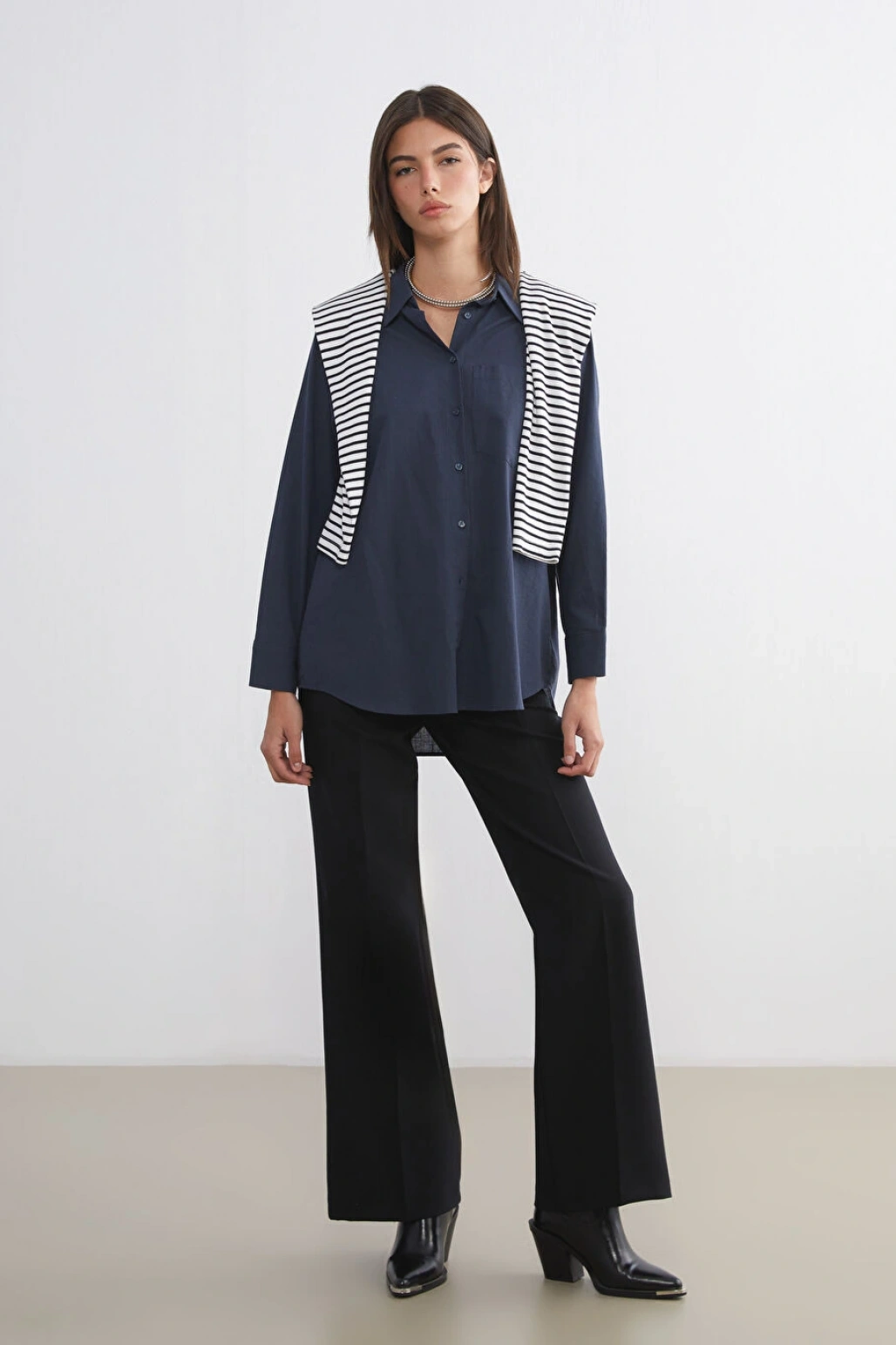 LCW Vision Siyah Dar Fit Geniş Paça Kadın Pantolon