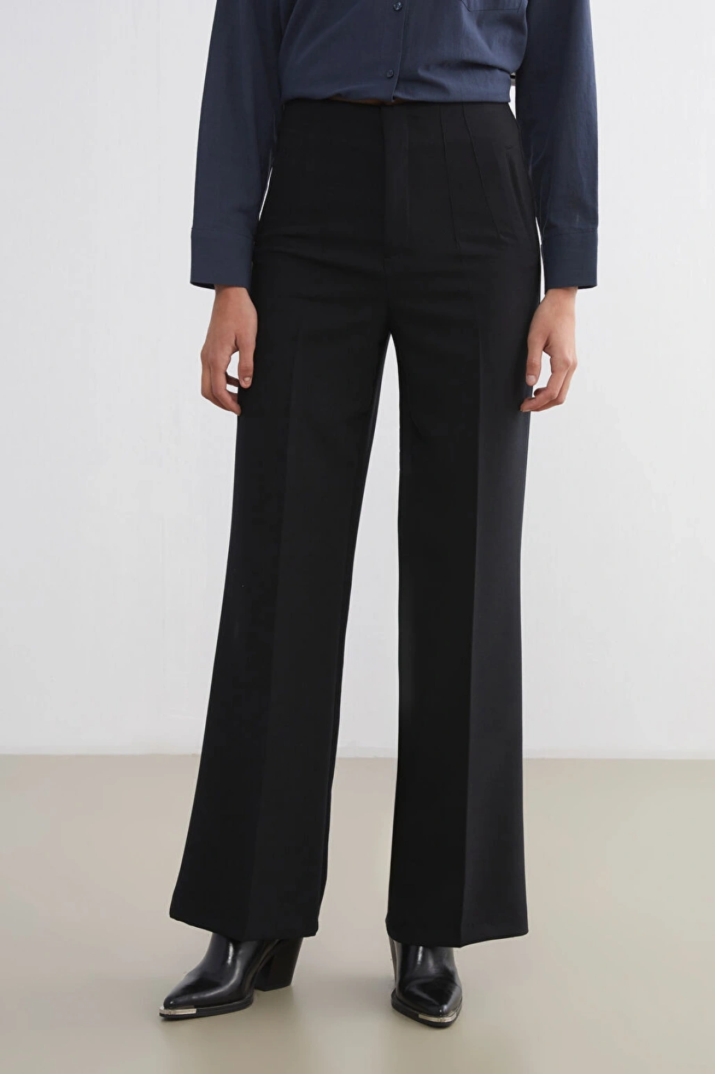 LCW Vision Siyah Dar Fit Geniş Paça Kadın Pantolon