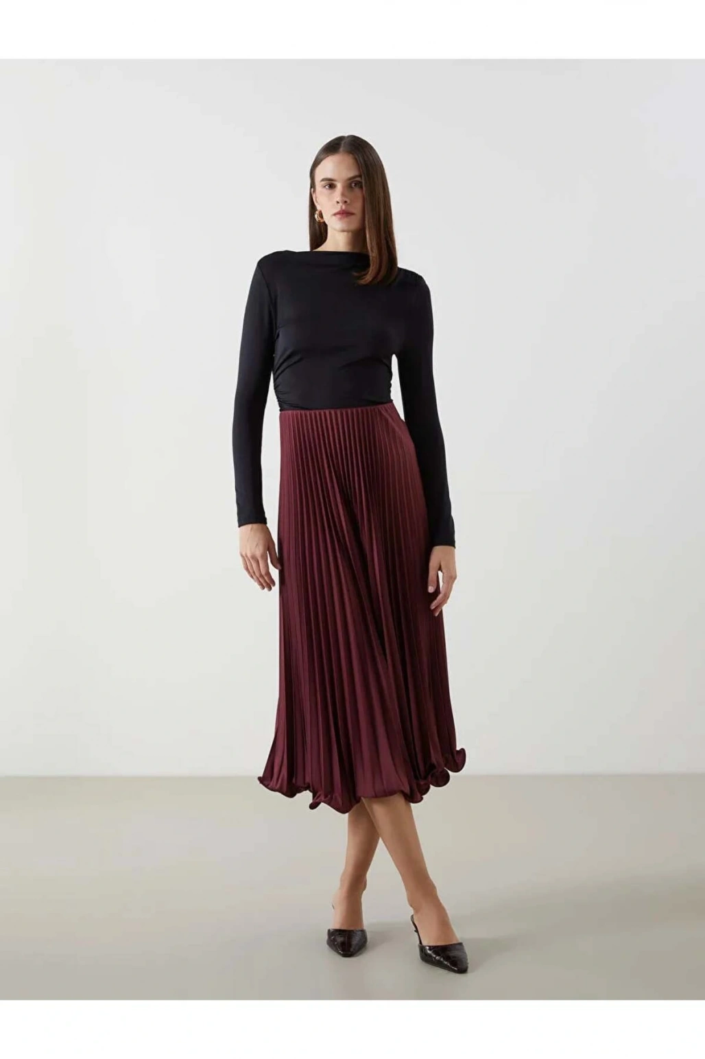 LCW Vision Siyah Dik Yaka Kadın Body