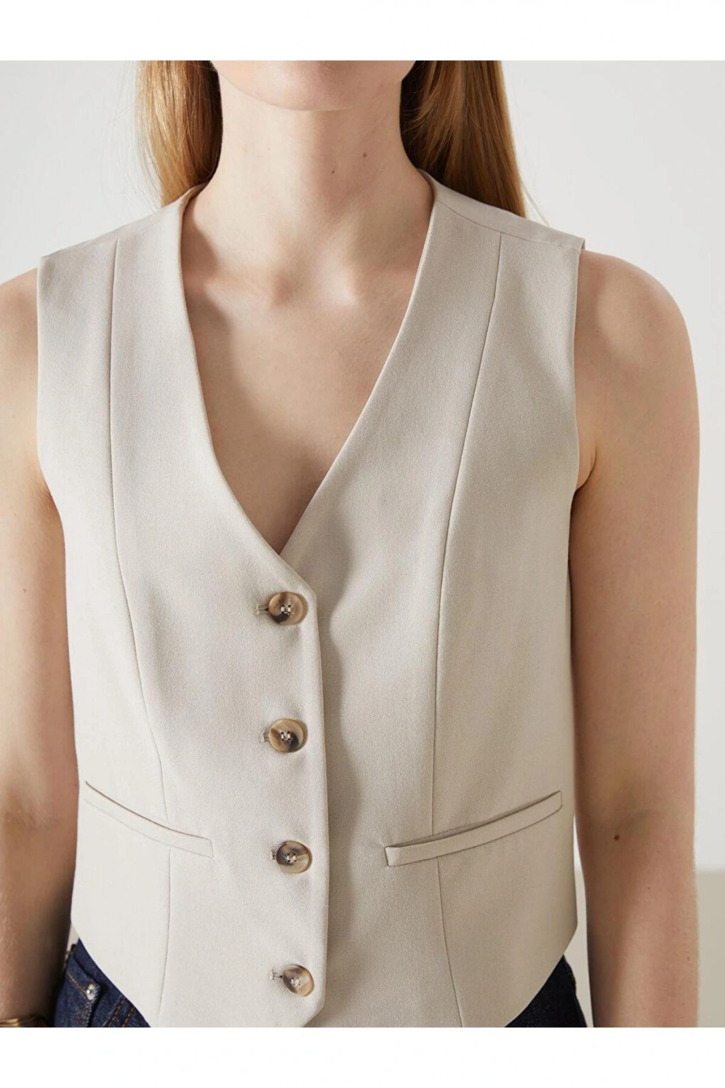 LCW Vision V Yaka Kadın Klasik Yelek