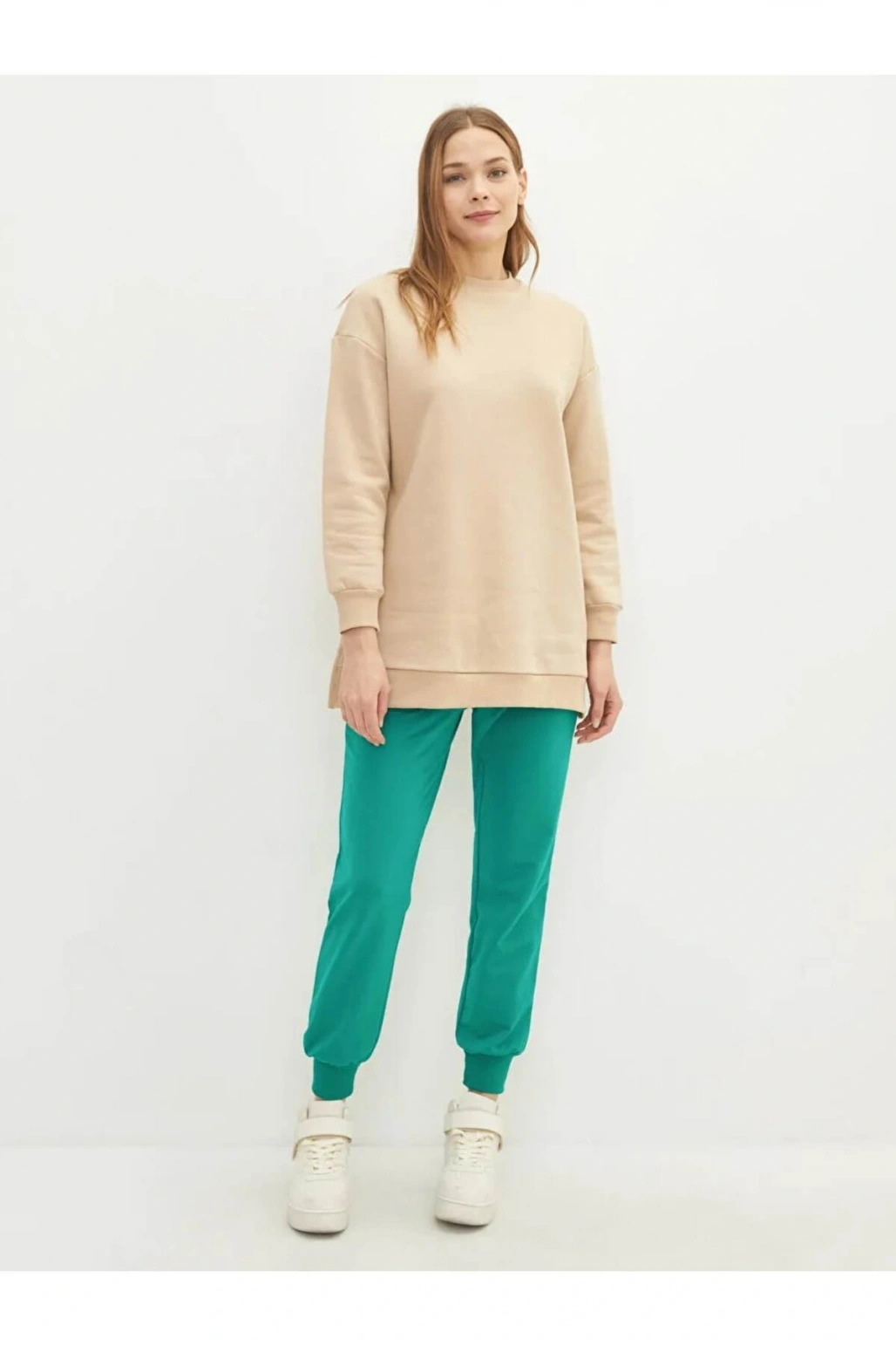 LCW Vision Yeşil Beli Lastikli Düz Cep Detaylı Kadın Jogger Eşofman Altı