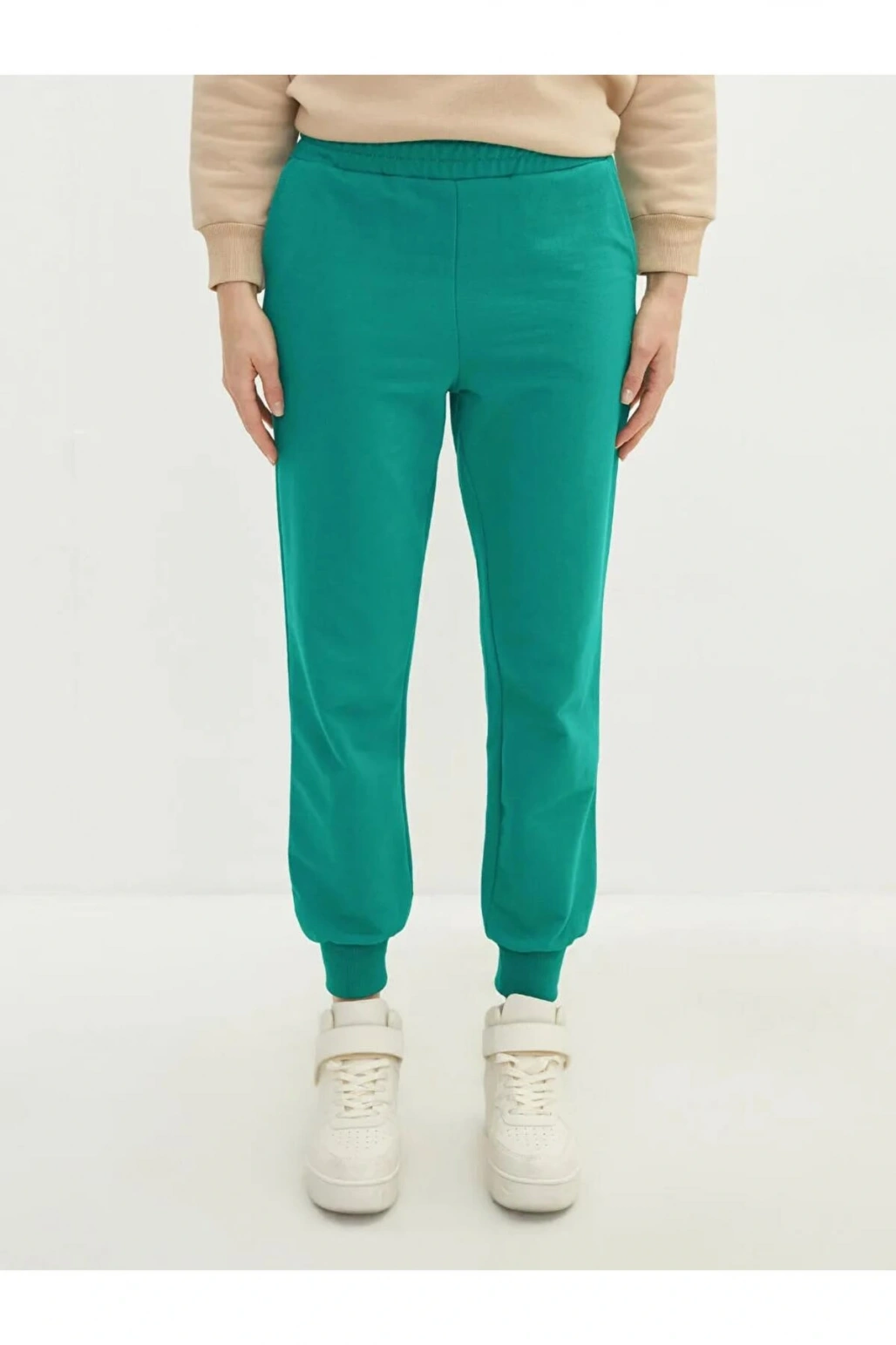 LCW Vision Yeşil Beli Lastikli Düz Cep Detaylı Kadın Jogger Eşofman Altı