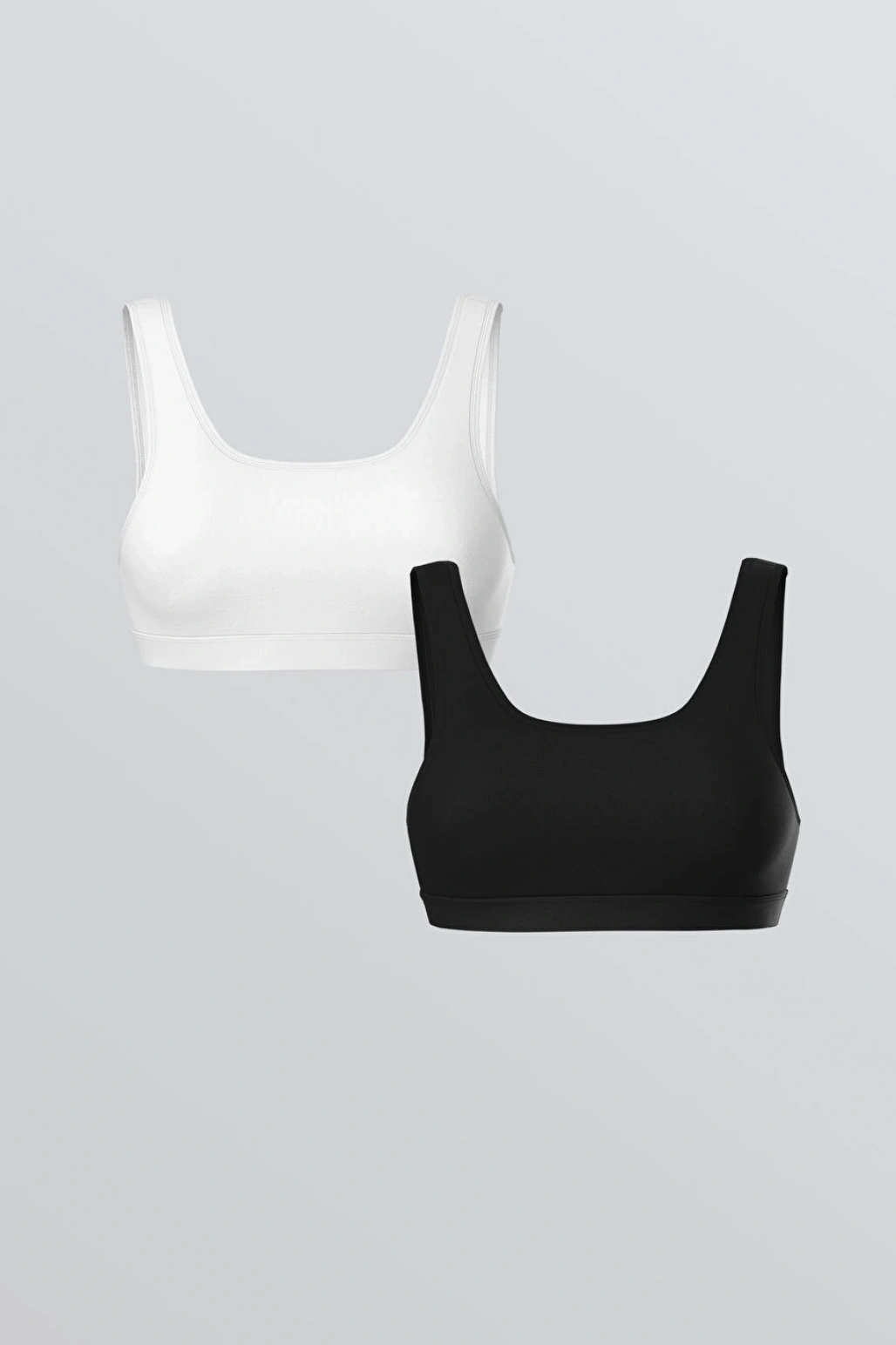 LCW Young Siyah U Yaka Düz Büstiyer 2li Paket