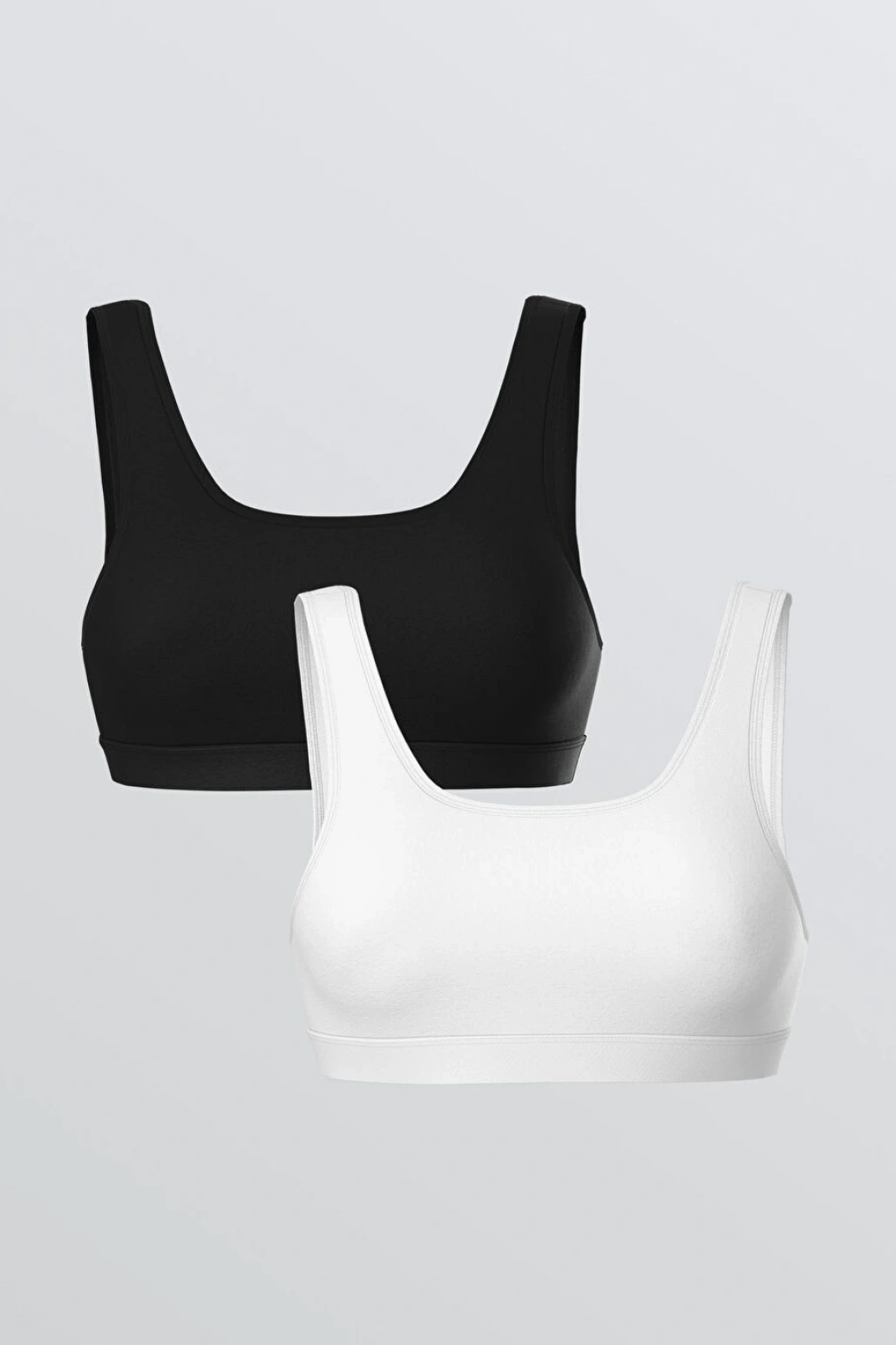 LCW Young Siyah U Yaka Düz Büstiyer 2li Paket