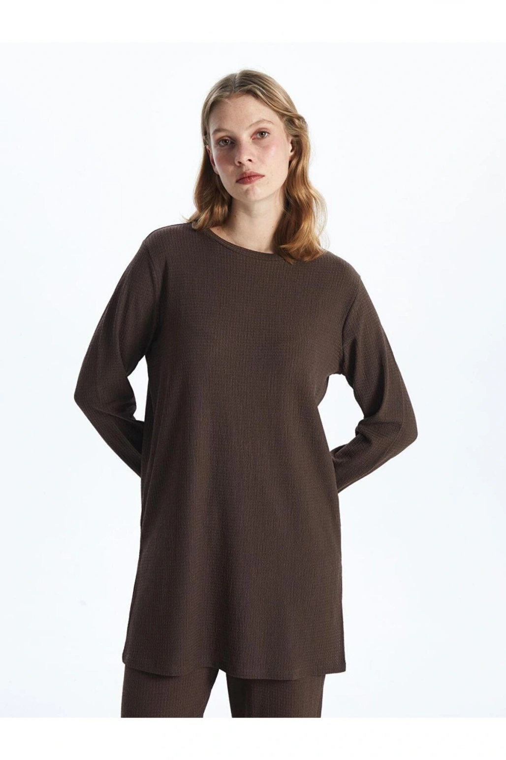 LCWAIKIKI Basic Bisiklet Yaka Dokulu Kadın Tunik