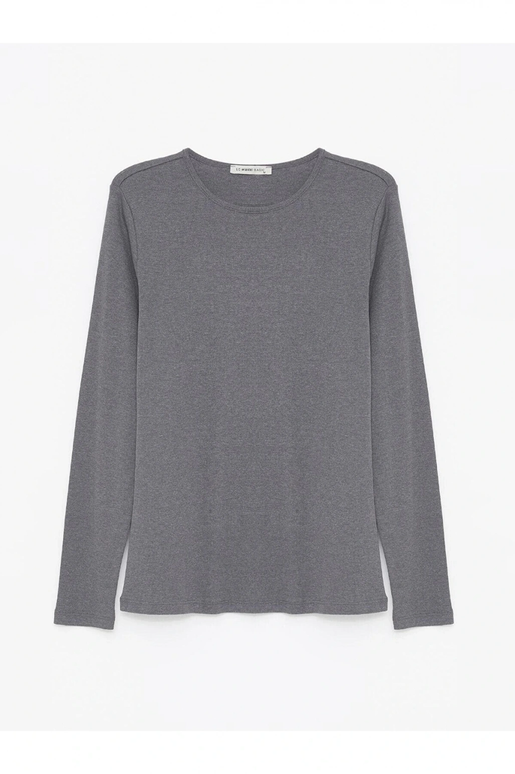 LCWAIKIKI Basic Bisiklet Yaka Düz Uzun Kollu Kadın Body