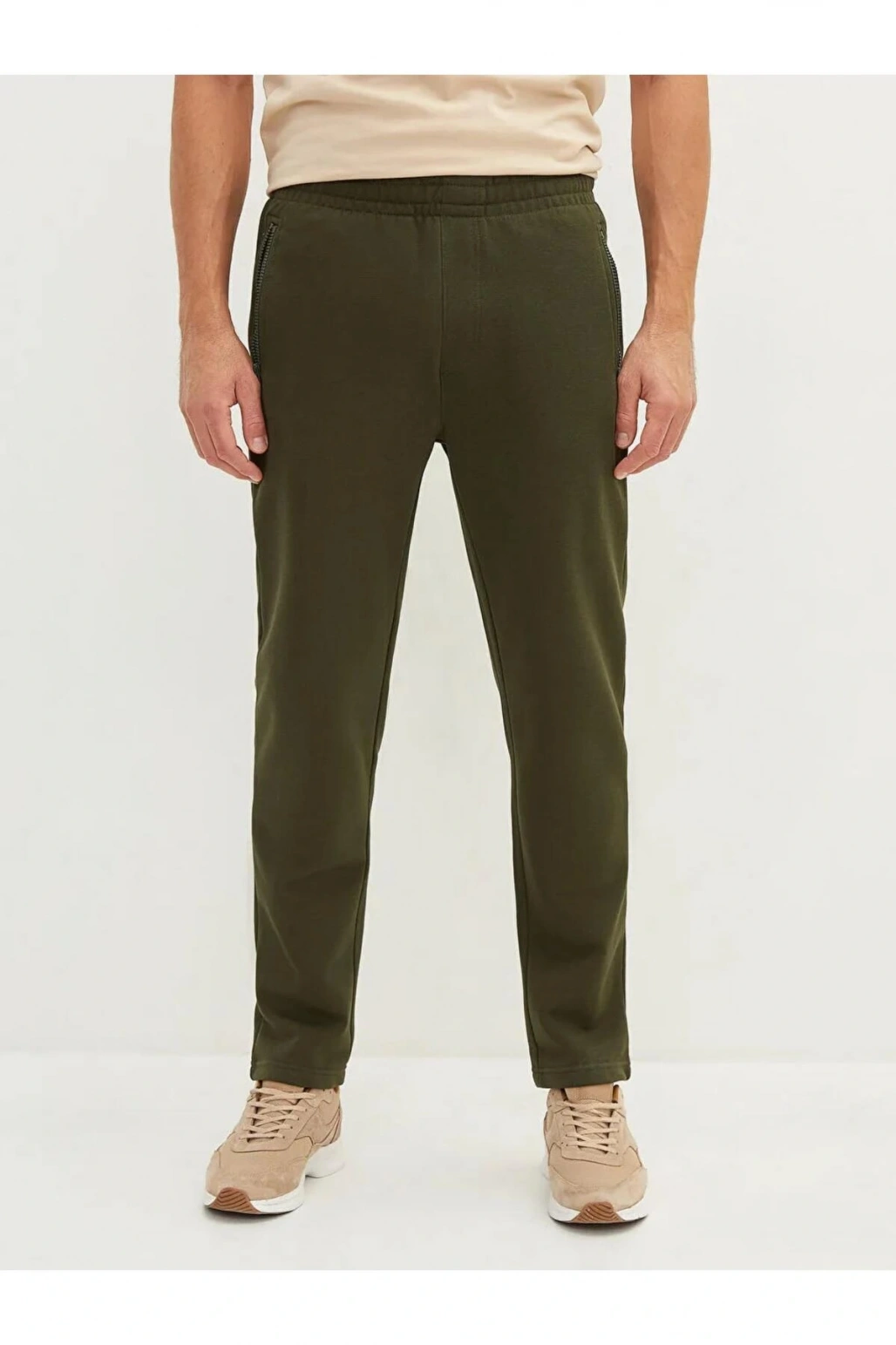 LCWAIKIKI Basic Haki Standart Kalıp Erkek Kalın Eşofman Altı