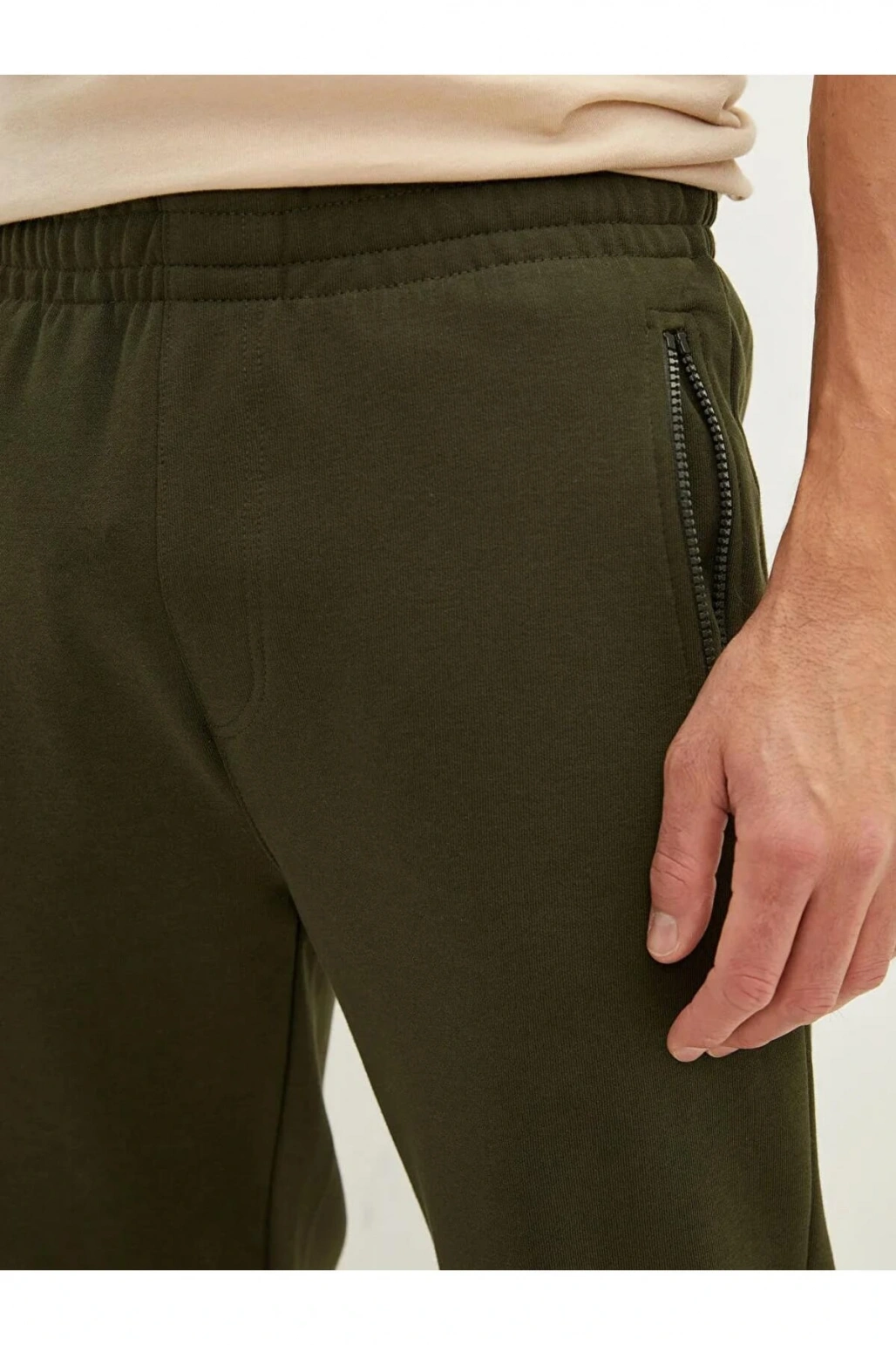 LCWAIKIKI Basic Haki Standart Kalıp Erkek Kalın Eşofman Altı