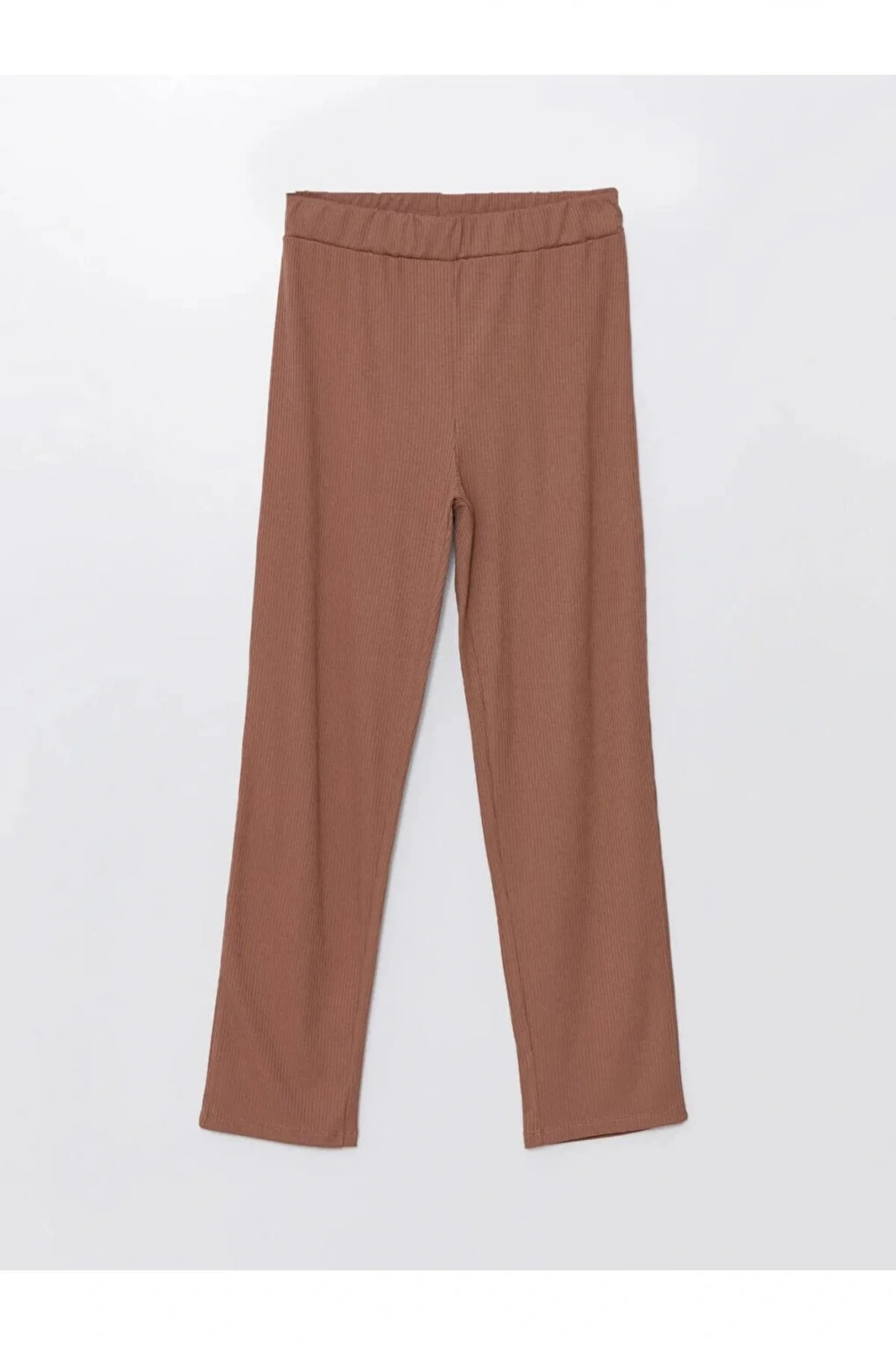 LCWAIKIKI Basic Kahverengi Kadın Beli Lastikli Düz Pantolon