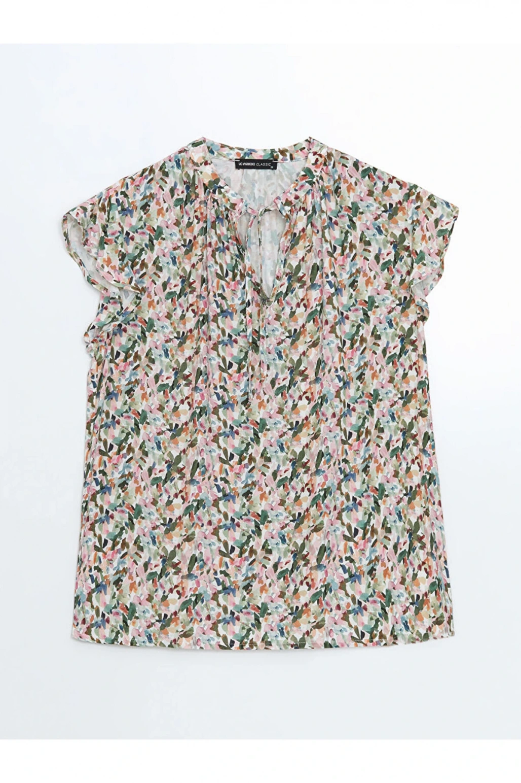 LCWAIKIKI Classic Bağlamalı Yaka Çiçekli Kadın Bluz