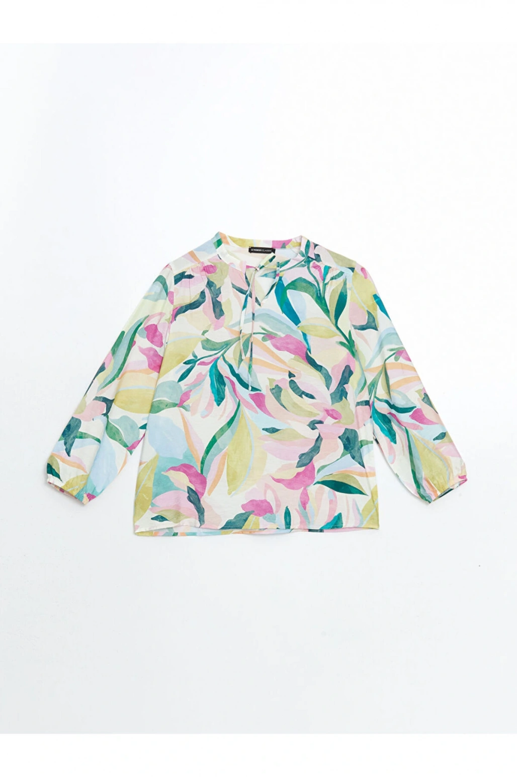 LCWAIKIKI Classic Bağlamalı Yaka Çiçekli Kadın Bluz