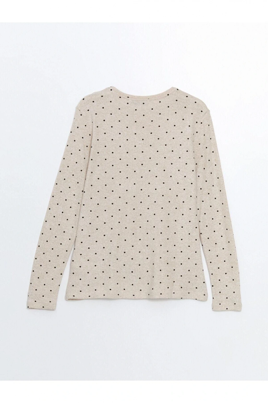 LCWAIKIKI Classic Baskılı Bisiklet Yaka Puantiyeli Kadın Tişört