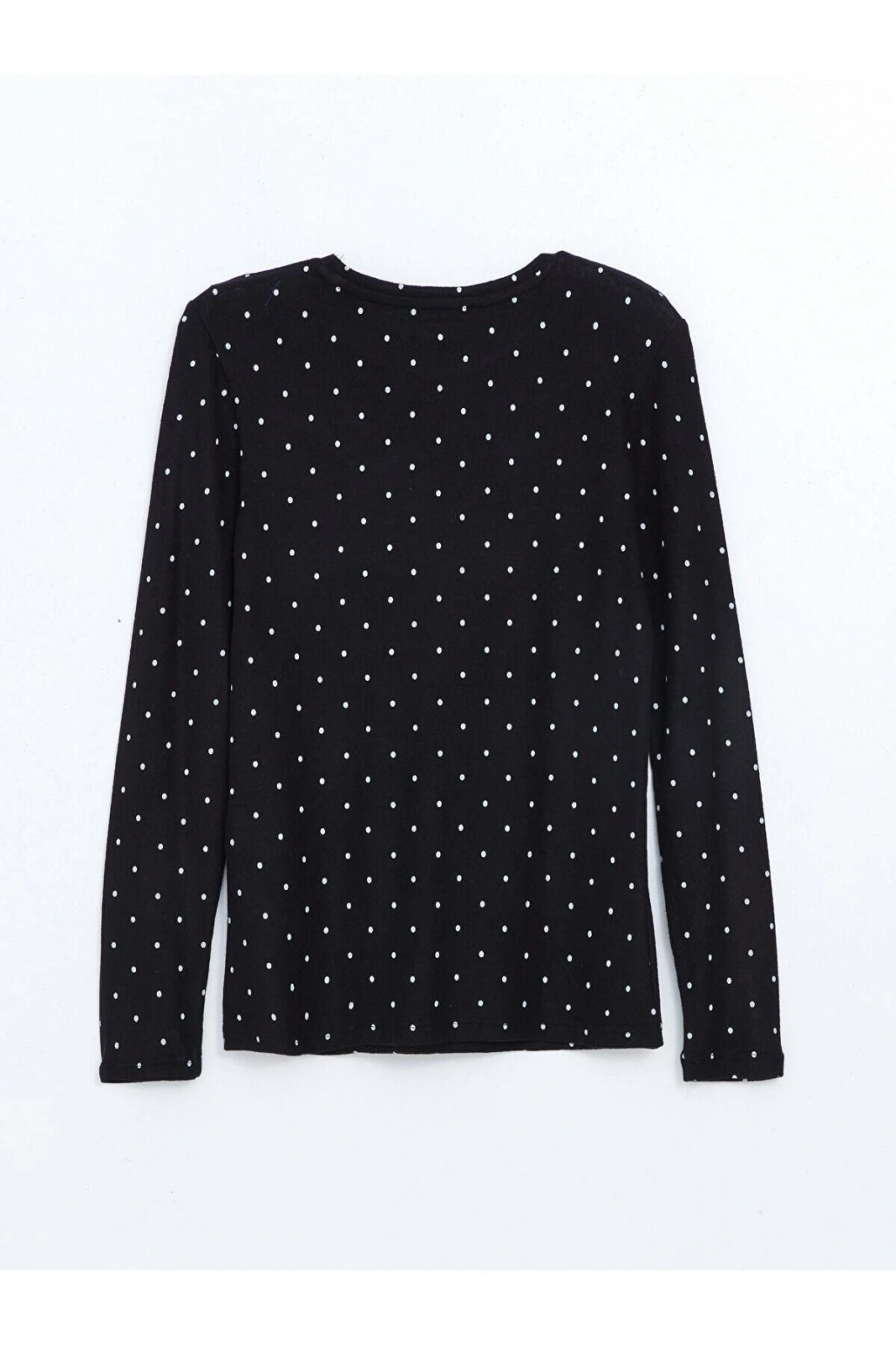 LCWAIKIKI Classic Baskılı Bisiklet Yaka Puantiyeli Kadın Tişört