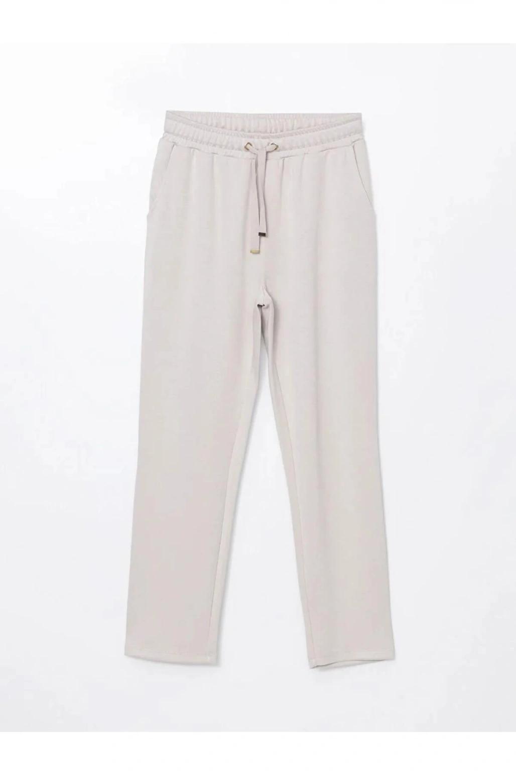 LCWAIKIKI Classic bej Beli Lastikli Kadın Eşofman Altı