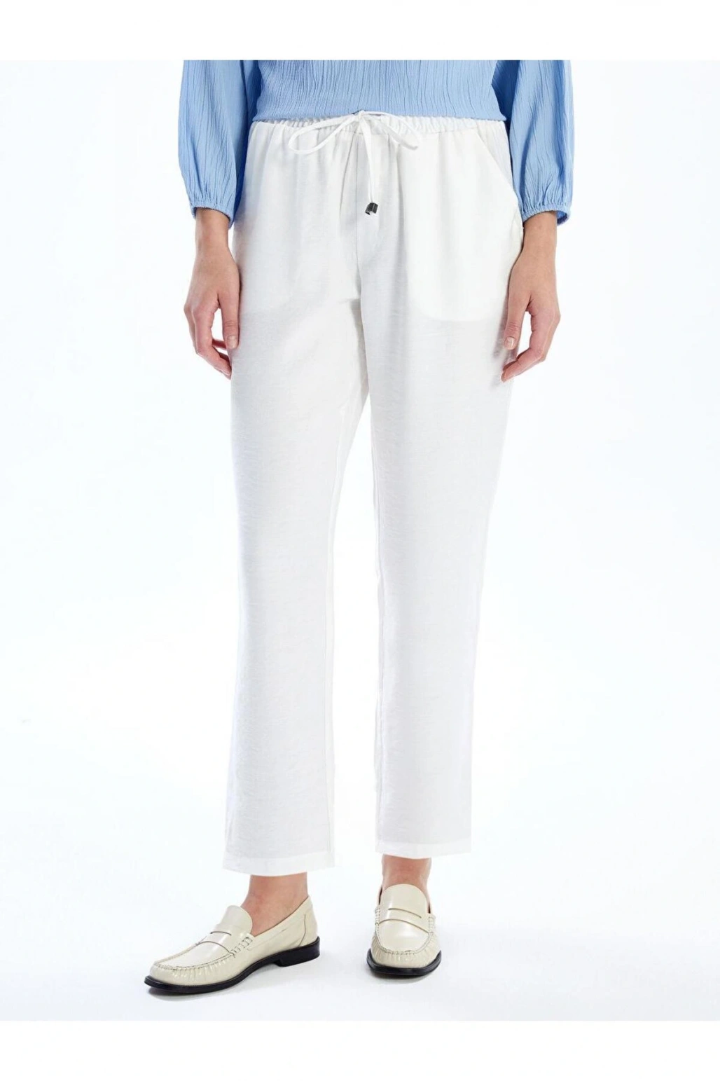 LCWAIKIKI Classic Beli Lastikli Loose Fit Kadın Pantolon