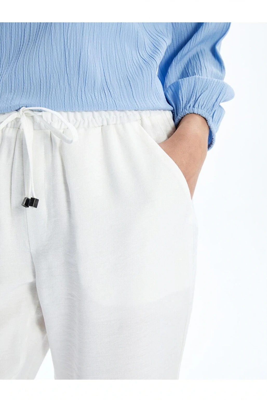 LCWAIKIKI Classic Beli Lastikli Loose Fit Kadın Pantolon