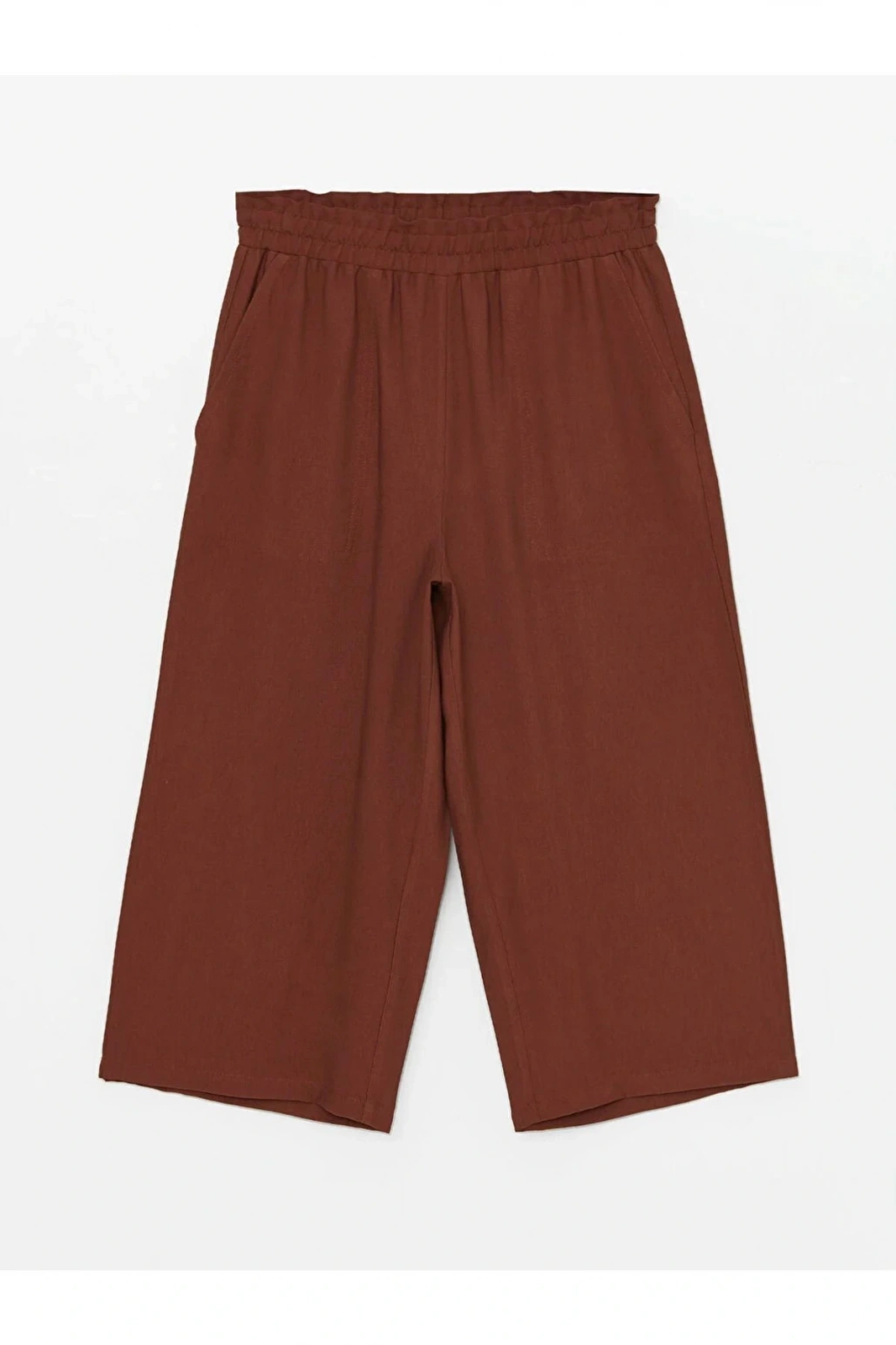 LCWAIKIKI Classic Beli Lastikli Rahat Kalıp Kadın Kapri