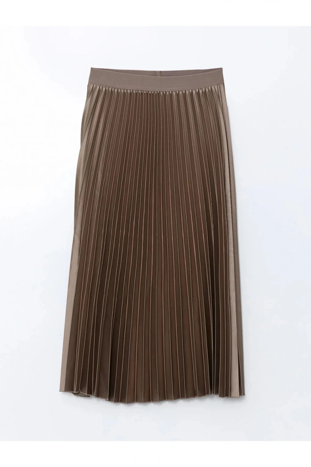 LCWAIKIKI Classic  Beli Lastikli Saten Kadın Pileli Etek