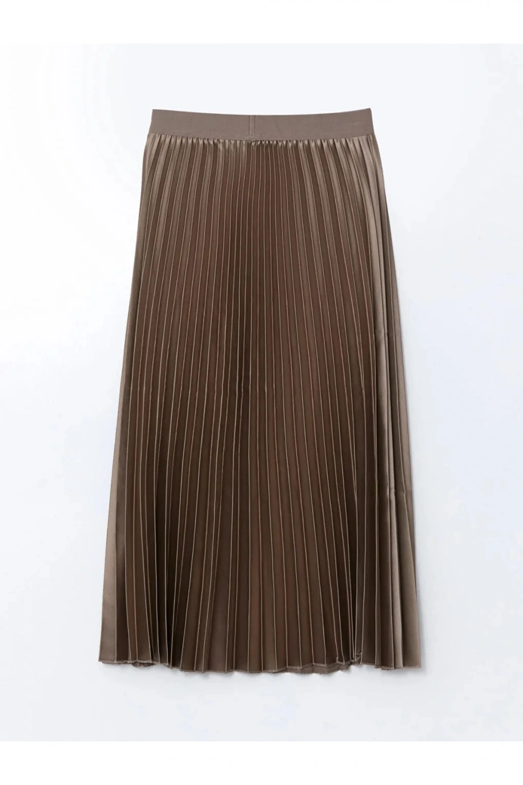 LCWAIKIKI Classic  Beli Lastikli Saten Kadın Pileli Etek