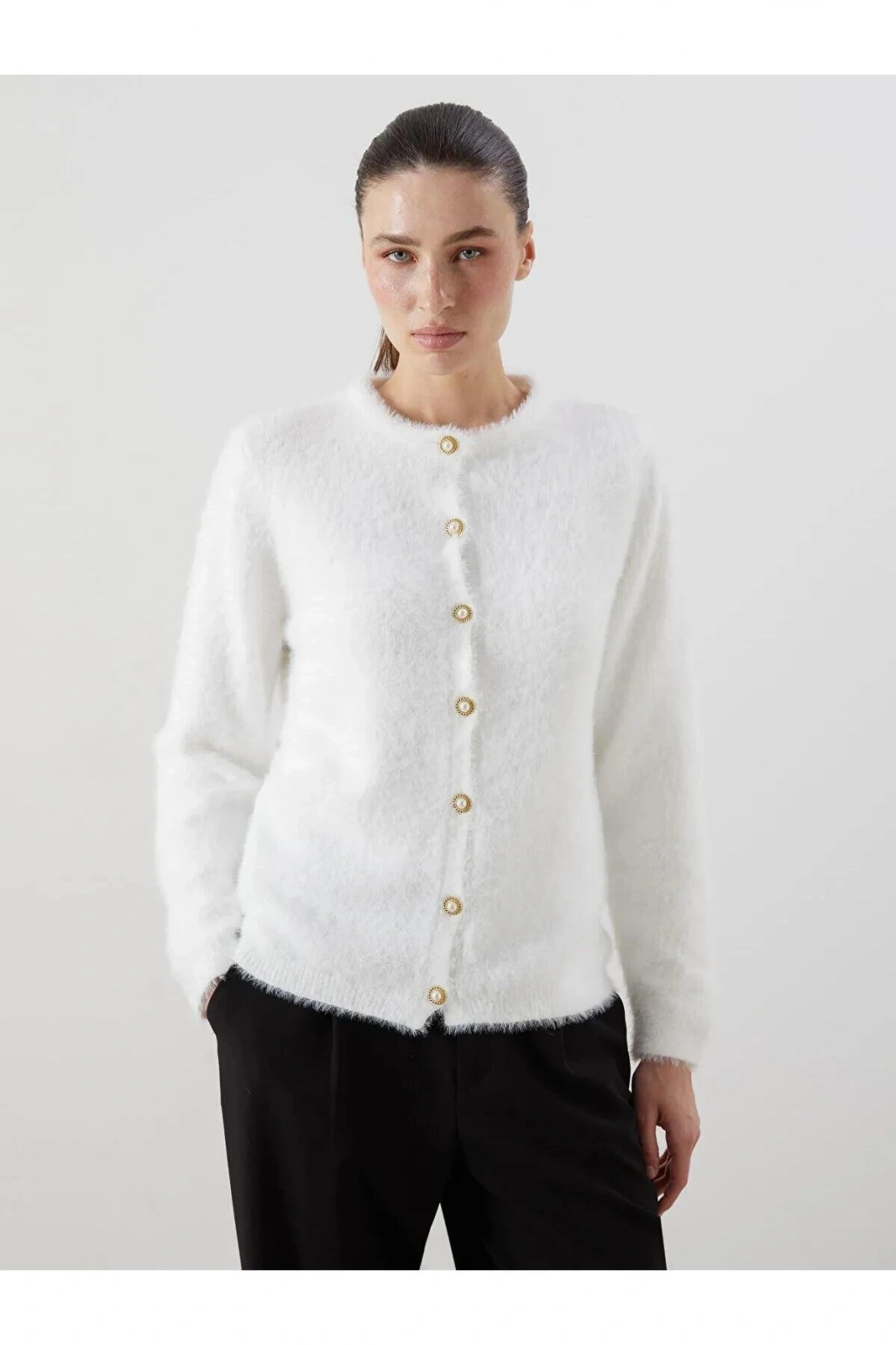 LCWAIKIKI Classic Bisiklet Yaka Kadın Triko Hırka (W5)