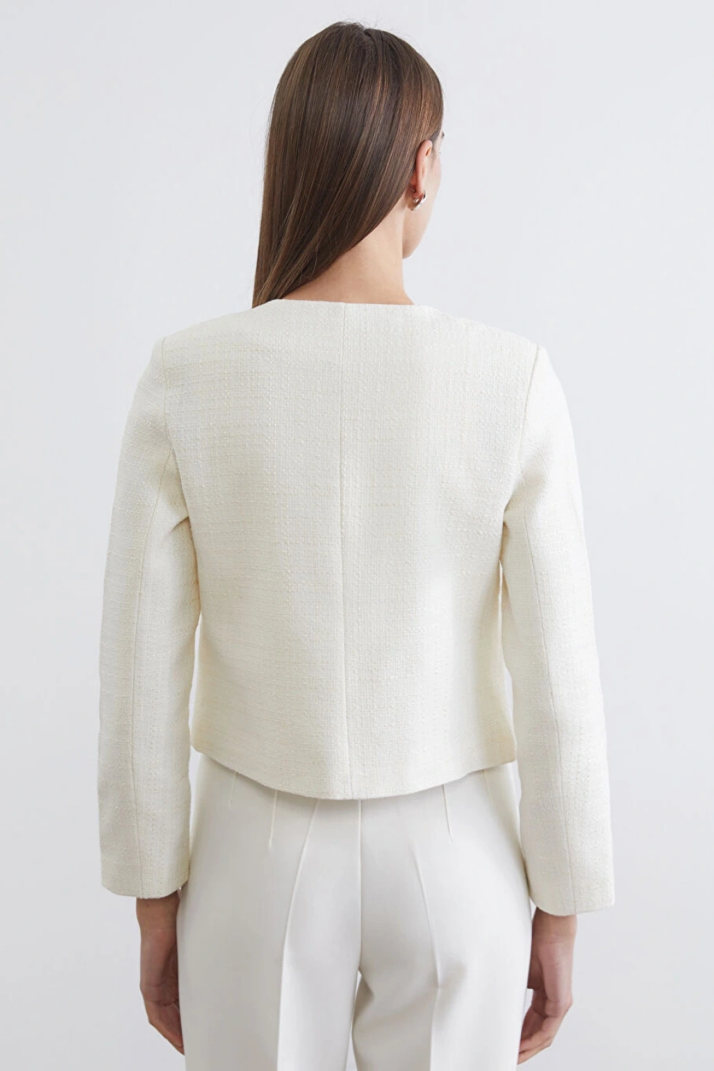 LCWAIKIKI Classic Ekru Bisiklet Yaka Kadın Ceket