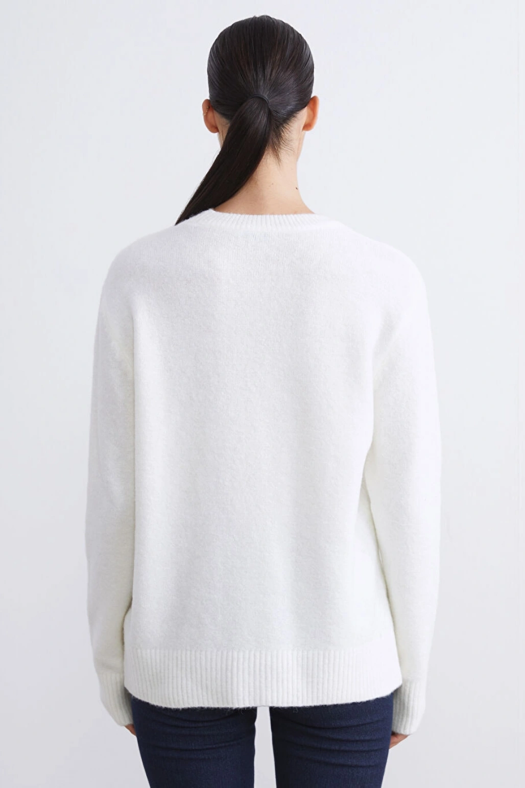 LCWAIKIKI Classic Ekru Bisiklet Yaka Kadın Triko Kazak