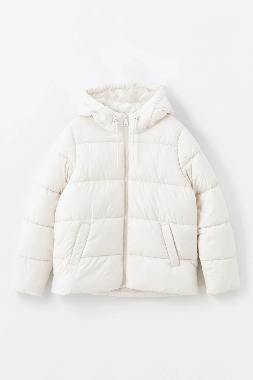 LCWAIKIKI Classic Ekru Kapüşonlu Kadın Şişme Mont