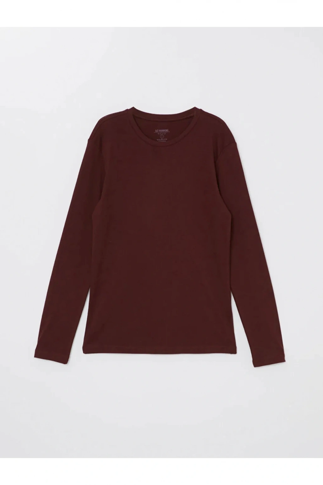 LCWAIKIKI Classic Gri Melanj Bisiklet Yaka Uzun Kollu Penye Erkek Tişört