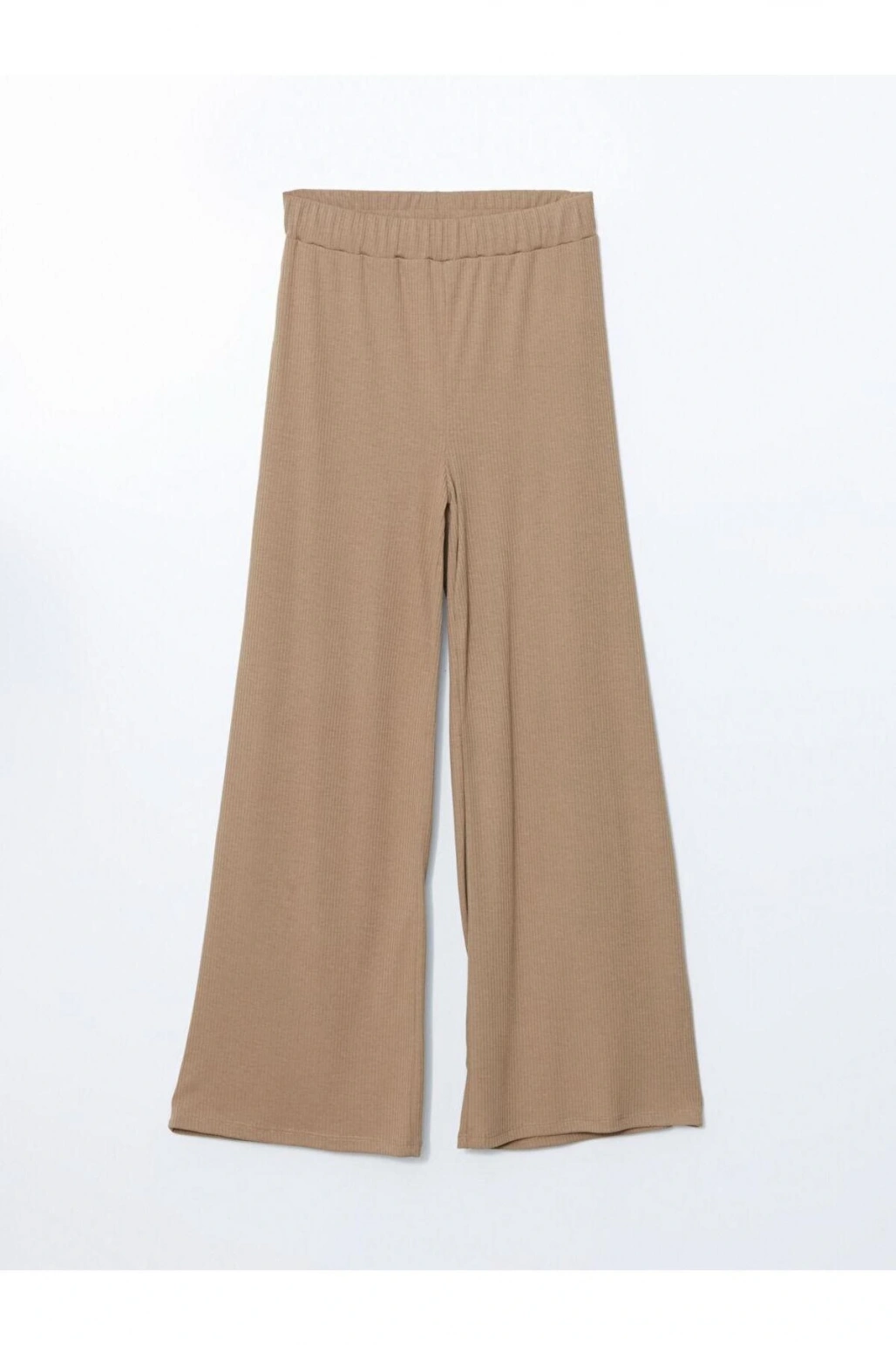 LCWAIKIKI Classic Haki Beli Lastikli Geniş Paça Kadın Pantolon