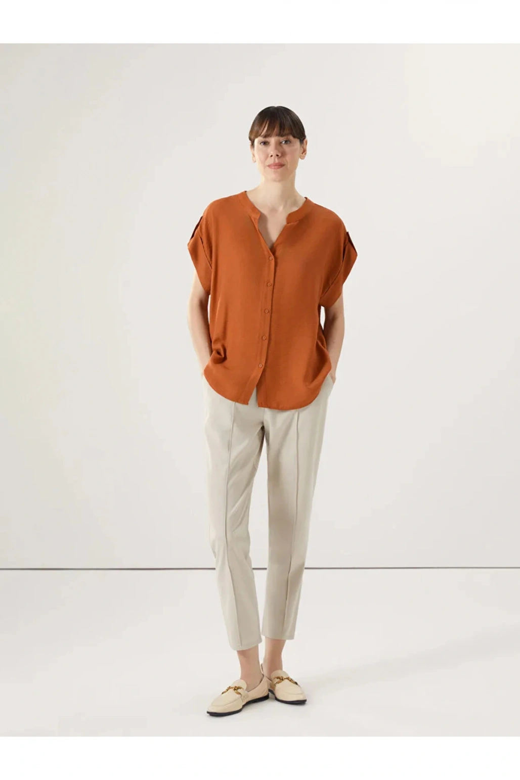 LCWAIKIKI Classic Kaçık Yaka Oversize Kadın Bluz