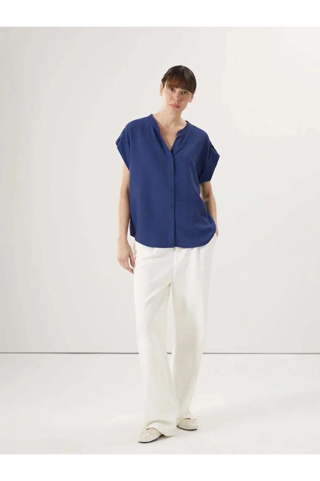 LCWAIKIKI Classic Kaçık Yaka Oversize Kadın Bluz