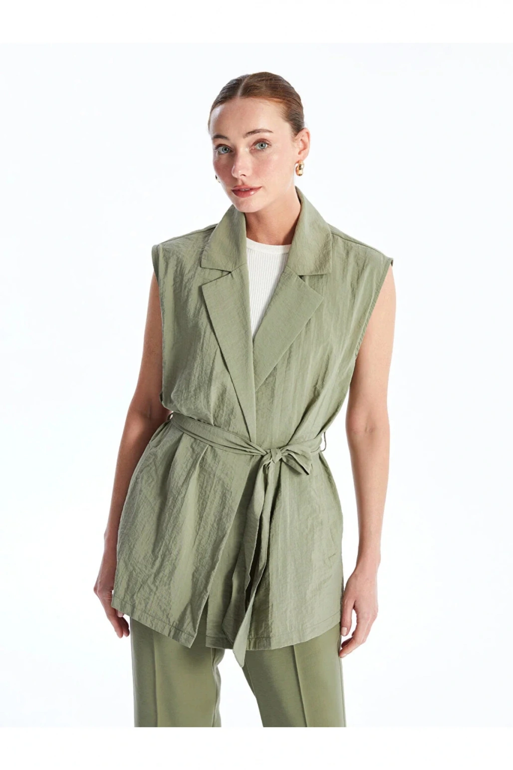 LCWAIKIKI Classic Kadın Kruvaze Yaka Düz Yelek