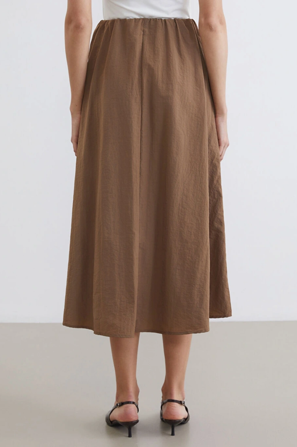 LCWAIKIKI Classic Kahverengi Beli Lastikli Etek