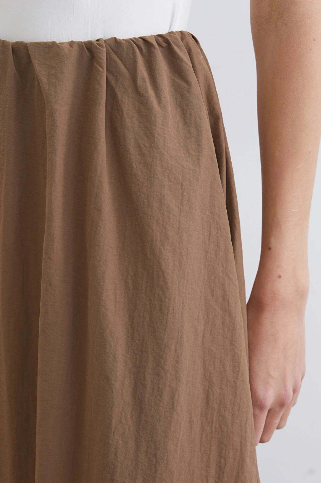 LCWAIKIKI Classic Kahverengi Beli Lastikli Etek