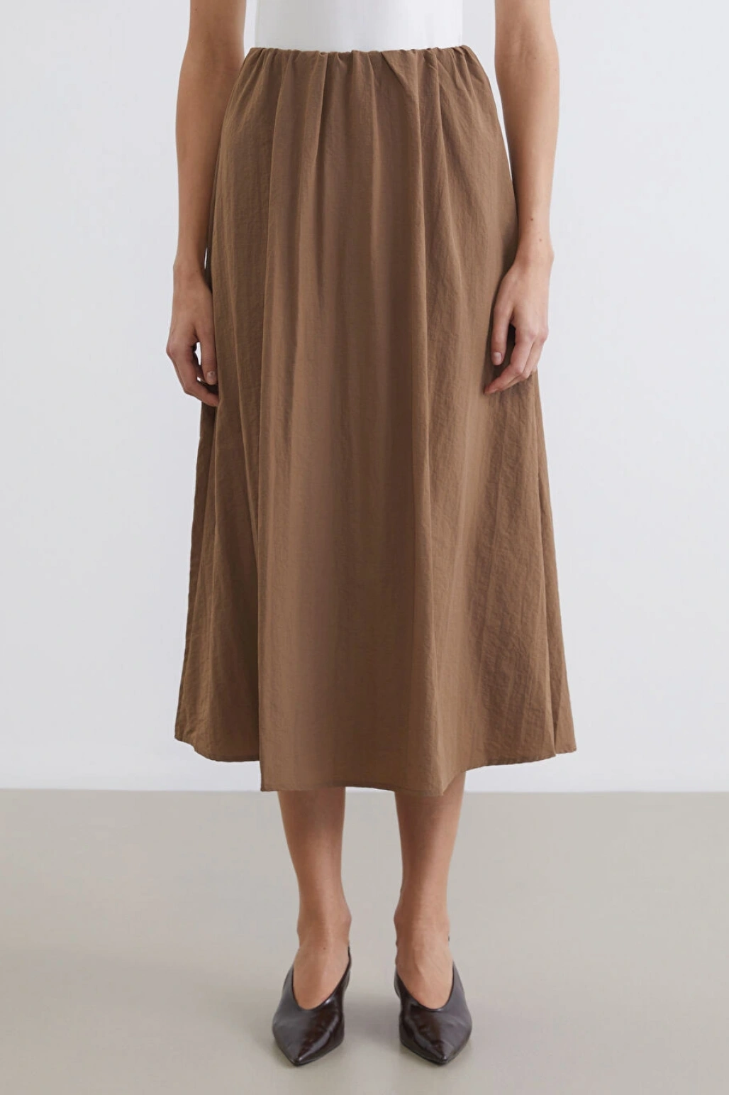 LCWAIKIKI Classic Kahverengi Beli Lastikli Etek