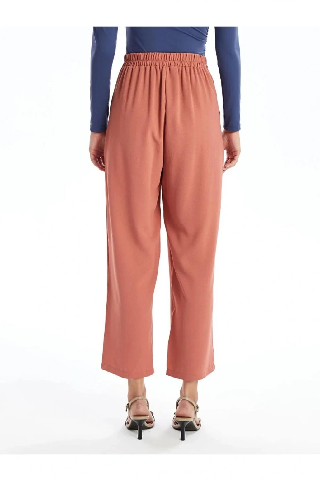 LCWAIKIKI Classic Kahverengi Beli Lastikli Rahat Kalıp Kadın Pantolon