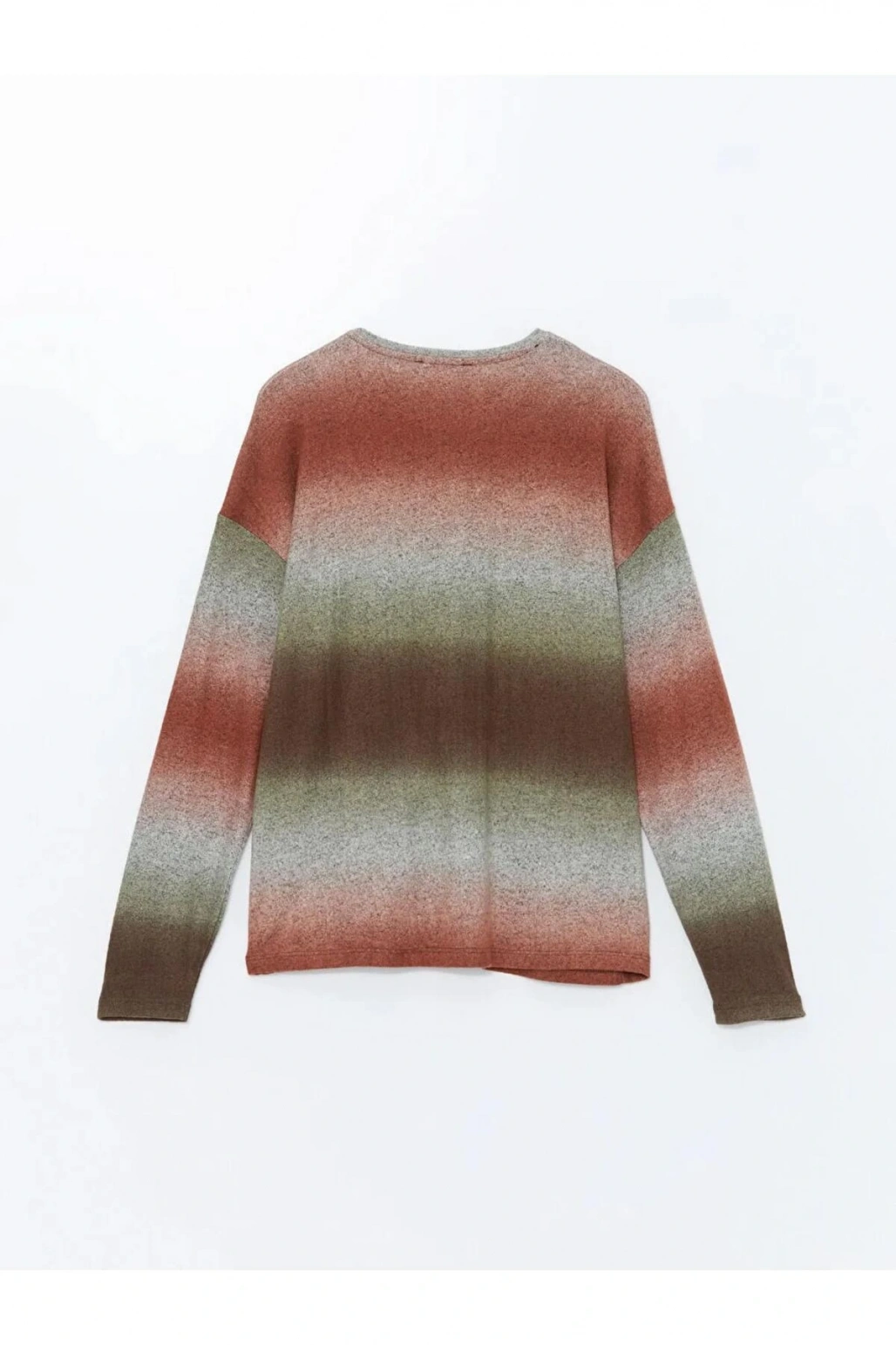 LCWAIKIKI Classic Kahverengi Bisiklet Yaka Batik Kadın Tişört