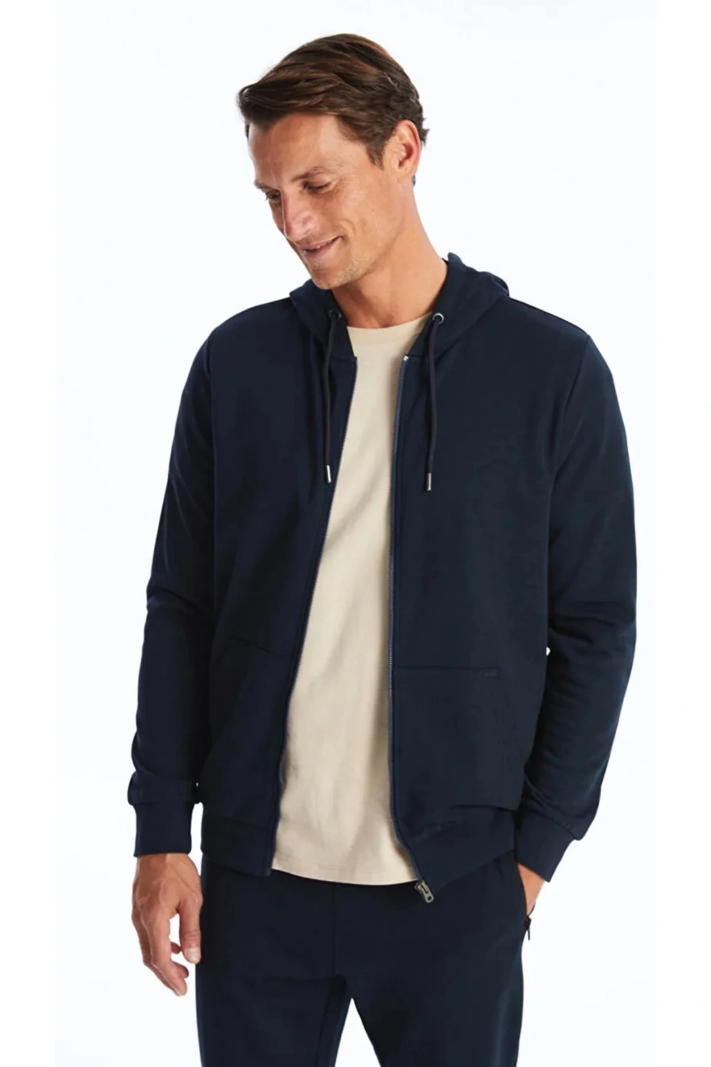 LCWAIKIKI Classic Kapüşonlu Uzun Kollu Erkek Fermuarlı Sweatshirt