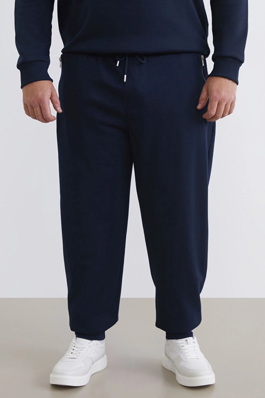 LCWAIKIKI Classic Lacivert Beli Lastikli Erkek Kalın Jogger Eşofman Altı