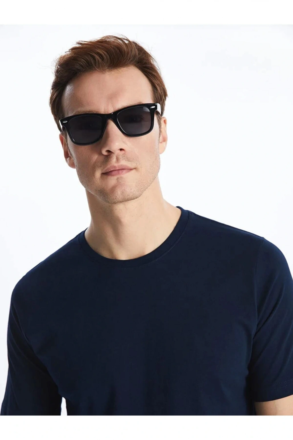 LCWAIKIKI Classic Lacivert Bisiklet Yaka Penye Erkek Tişört