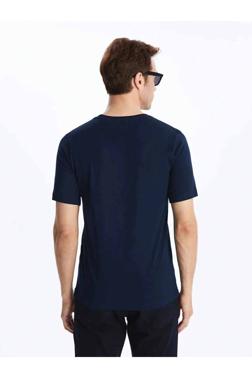 LCWAIKIKI Classic Lacivert Bisiklet Yaka Penye Erkek Tişört