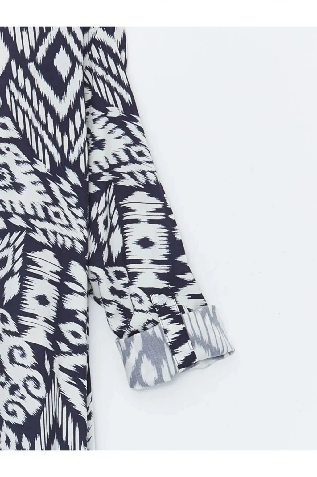 LCWAIKIKI Classic Lacivert Desenli Oversize Kadın Gömlek Tunik