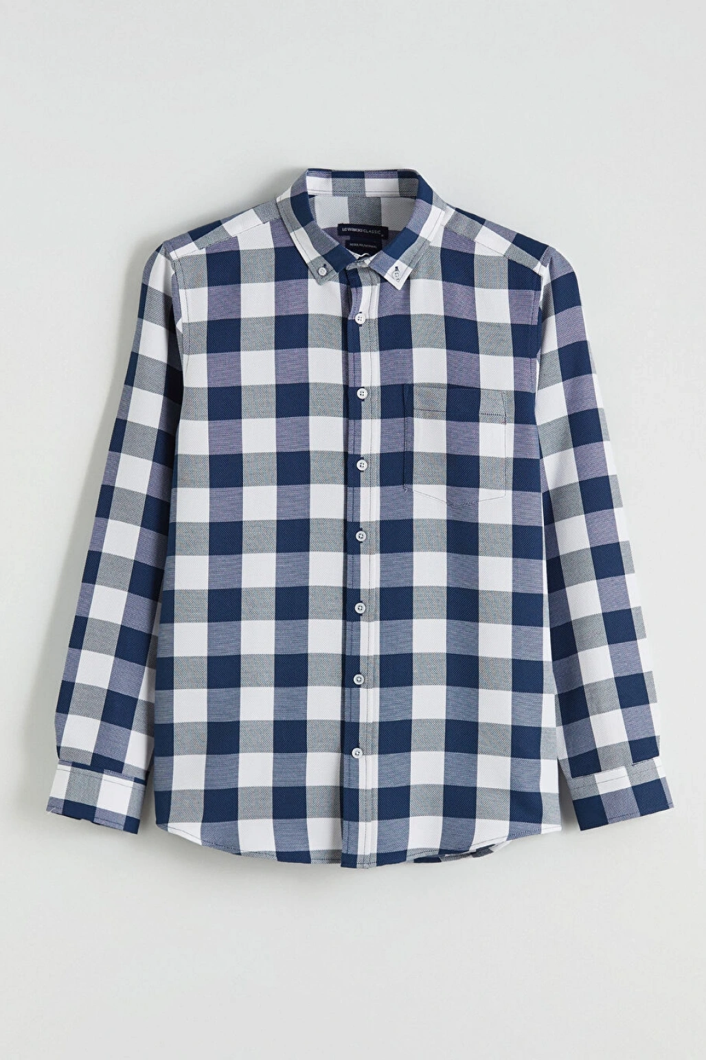 LCWAIKIKI Classic Lacivert Regular Fit Ekose Erkek Gömlek