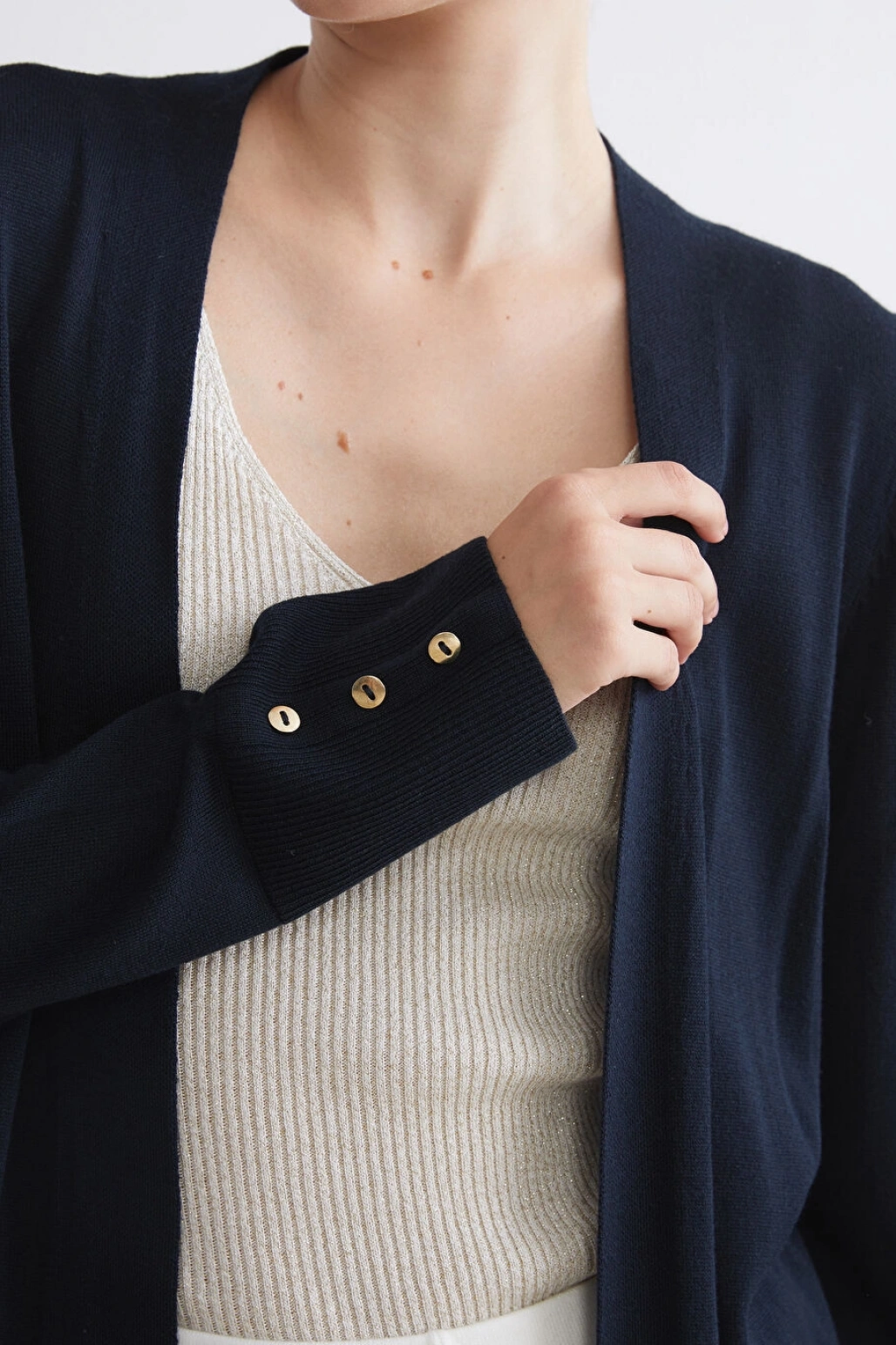 LCWAIKIKI Classic Lacivert Şal Yaka Kadın Triko Hırka