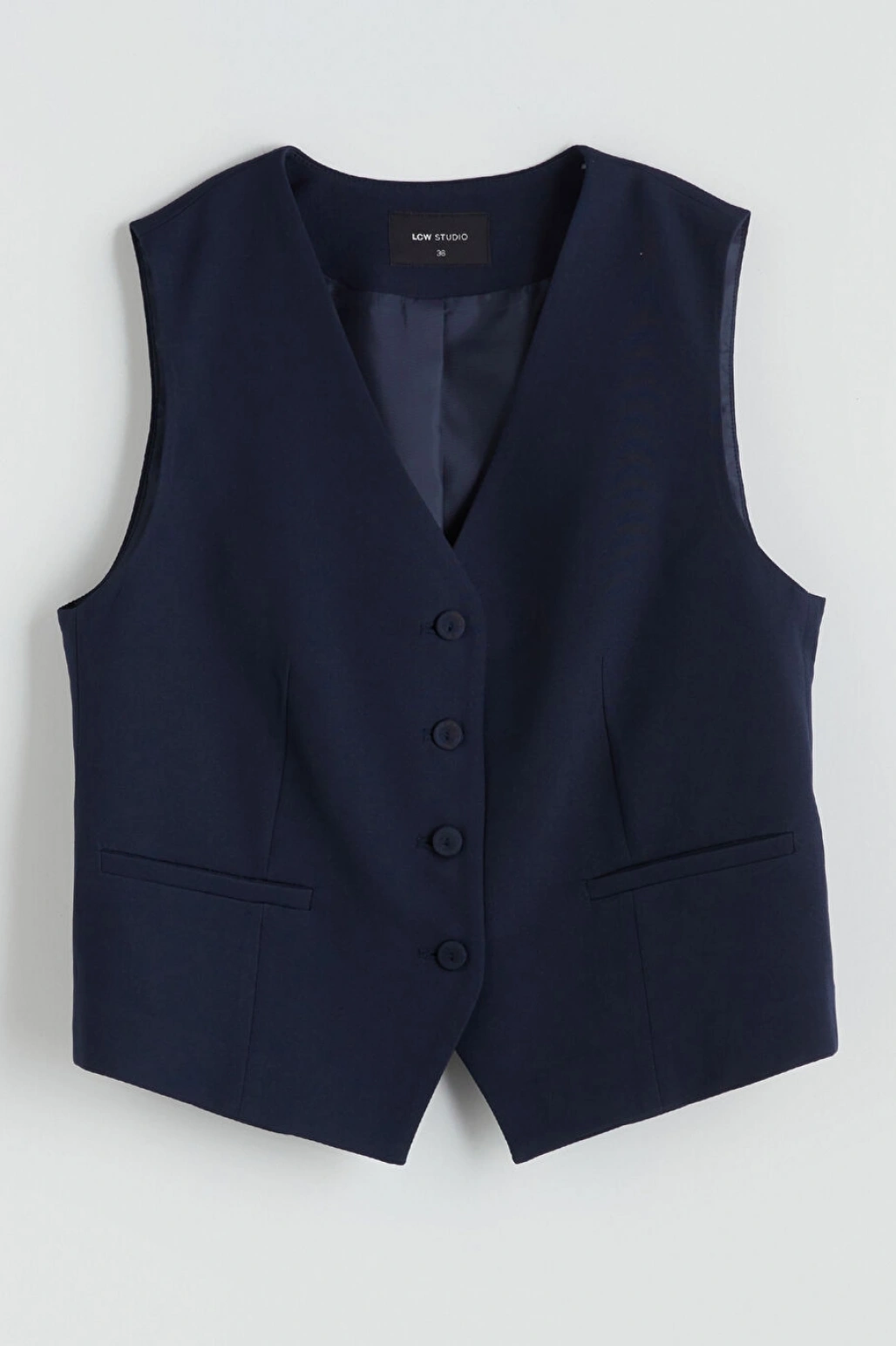 LCWAIKIKI Classic Lacivert V Yaka Kadın Klasik Yelek