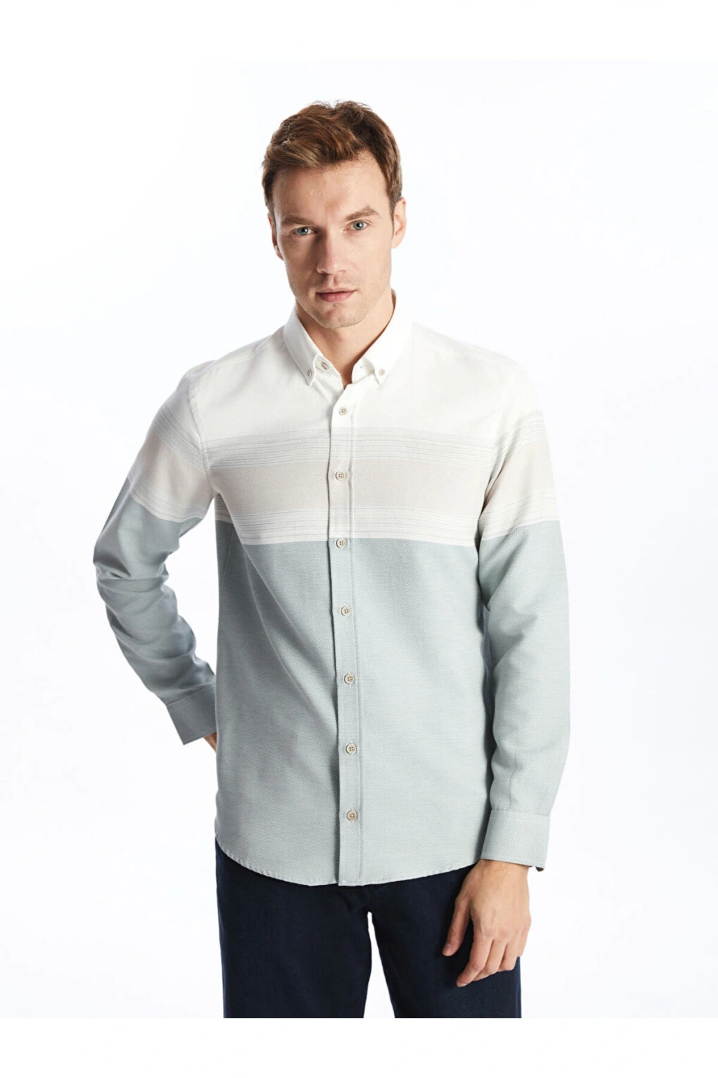 LCWAIKIKI Classic Regular Fit Uzun Kollu Çizgili Erkek Gömlek