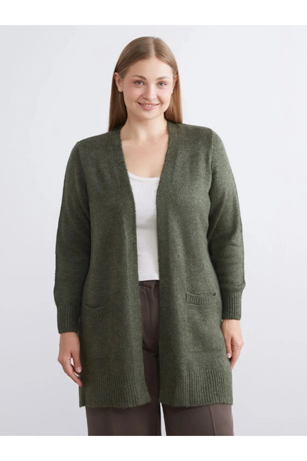 LCWAIKIKI Classic Şal Yaka Kadın Triko Hırka Büyük Beden