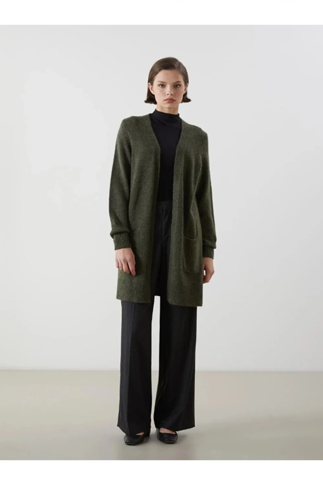 LCWAIKIKI Classic Şal Yaka Kadın Triko Hırka Büyük Beden